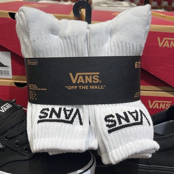 Vans Socks 6 pairs set CREW VANS.
"OFF THE WALL" White/Black 
NWT - Picture 8 of 16